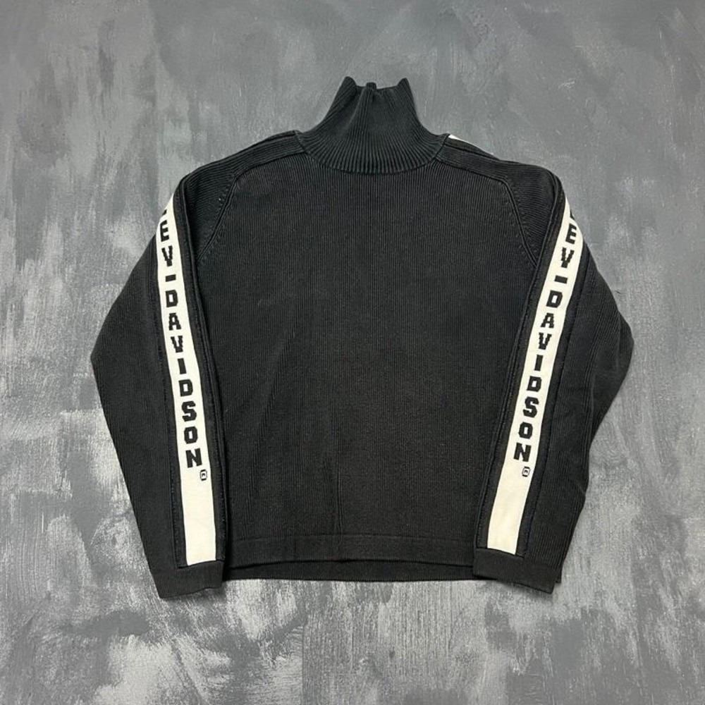 Vintage Harley Davidson Sweater Womens XL Black 1990s Ribbed